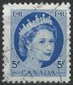 CANADA - 1954 - Yt n 271 - Ob - Elizabeth II 5c outremer