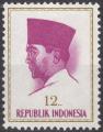 INDONESIE - 1963/64 - Yt n 364 - N** - Prsident Sukarno 12r olive et lilas