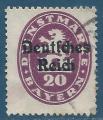Allemagne service N°15D 20p violet surchargé Deutsches Reich oblitéré