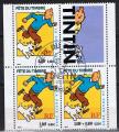 France / 2000 / Tintin  / YT n°3303a, 3304 + vignette (issus carnet) / Oblitérés