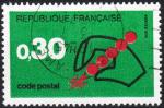 FRANCE - 1972 - Yt n 1719 - Ob - Code postal 0,30c vert et rouge