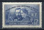 Timbre FRANCE 1938 Neuf *   N 402  Y&T  Pierre & Marie Curie