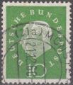 Allemagne - 1959 - Yt n 174 - Ob - 75 ans prsident Heuss 10p vert