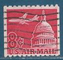 USA Poste arienne N61a Avion et Capitole oblitr (non dentel verticalement)