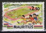 **   MAURICE    2,50 R   1988  YT-692  " Anniversaire indpendance "  (o)   **  