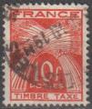 1946-55 Taxe 86 oblitr 10f rouge-orange Gerbes