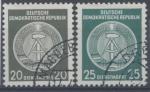 Allemagne, ex R.D.A : Service n 22 et 23 oblitr anne 1955