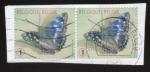 Belgique Lot 2 Oblitrs Used Stamp Papillons de la bote Papilio sur fragment