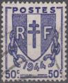 FRANCE - 1945/47 - Yt n 673 - Ob - Chanes brises 50c violet fonc