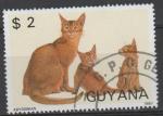 GUYANA N 1769 MM o Y&T 1988  Chats (Abyssin)