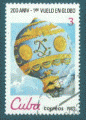 Cuba 1983 - Y&T 2425 - oblitr - 1er vol libre en ballon habit de Montgolfier,