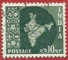 India 1958-63.- Mapa. Y&T 100. Scott 308. Michel 292.