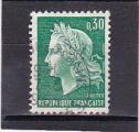 Timbre France Oblitr /Cachet Rond/ 1967-69 / Y&T N1536A - Marianne de Cheffer