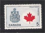 Canada - Scott 429a mh   flower / fleur / arms / armories