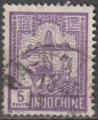 Indochine 1927 131 oblitr 5c violet (dchirure au verso)