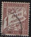 40 - Chiffre-taxe type banderole 1F lilas-brun - oblitr - anne 1896