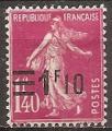 france -- n 228  neuf/ch,surcharge dcale -- 1926 