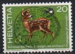 SUISSE N 1009 o Y&T 1976 Protection de la faune (Jeune chevreuil)