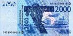 Afrique De l'Ouest Mali 2003 billet 2000 francs pick 416a neuf UNC