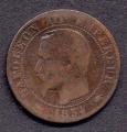 Pice 5 Centimes Napolon III France 1854 - Lettre A(?)