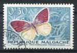 Timbre Rpublique de MADAGASCAR  1960  Obl  N 341  Y&T  Papillon