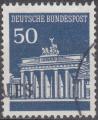 Allemagne - 1966/67 - Yt n 371 - Ob - Porte de Brandebourg ; Berlin ; 50p bleu