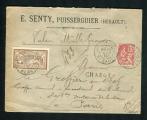 Belle lettre chargée de Puisserguier pour Paris ( 1902 )
