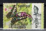 Malaysia - Selangor / 1971 / Sultan & papillons / YT n 95, oblitr