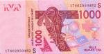 Afrique De l'Ouest Guine Bissau 2017 billet 1000 francs pick 915q neuf UNC