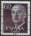Espagne - 1955/58 - Yt n 861 - Ob - Gnral Franco 0,60c violet brun