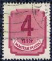 Hongrie 1951 Oblitr Used Postage Due Port D 4 fillr SU