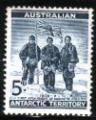 Antarctique australien, Territoire 1961 Y&T 6 oblitr Personnages et drapeau