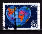 AM18 - 1991 - Yvart n 1938a - Globe en forme de coeur "LOVE"