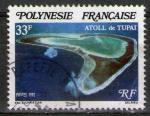 **   POLYNESIE Fr.    33 F  1982  YT-187  " Atoll de Tupai "  (o)   **