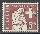 Suisse 1958; Y&T n 606; 0,05FCH + 0,05 Pro Patria, femme & enfant