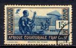 Timbre Colonies Franaises  AEF  1937 - 42 Obl N 38 Y&T 