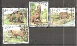 	 Sahara occ. 1992, 4 timbres animaux, reptiles lzards
