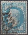 1868 29B oblitr 20c bleu (type II) Second Empire