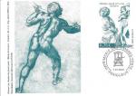 Souvenir philatlique avec gravure Michel-Ange (timbre n3558)