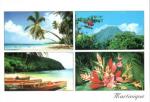 Martinique (972) - 4 vues sites pittoresques: plage des Salines, montagne Pele