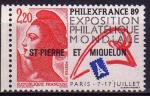 St-Pierre & Miquelon 1988 - Expo PhilexFrance '89, TP de France surch.- YT 489**