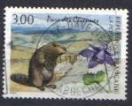   Timbre  France 1996 YT n 2997 -  Parc des Cvennes, la marmotte & l'ancolie