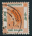 Hong Kong - oblitr - one dollar (orange)