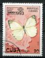 Timbre de CUBA 1993  Obl  N 3335  Y&T  Papillon