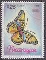 Timbre PA oblitr n 1168(Yvert) Nicaragua 1986 - Papillon
