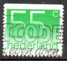 Pays-Bas Yvert N1153b oblitr 1981 nombre 55c vert ND horizontal haut