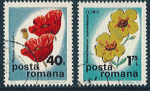 Roumanie 1975 - YT 2913 et 2915 - oblitr - Coquelicot et Ciste commune