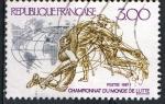 France 1987; Y&T n 2482; 3,00F,championnat du monde de Lutte, Clermon- Ferrand