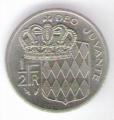 Monaco 1978 - Rainier III, 1/2 Franc, Nickel - circule, trs bon tat