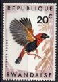 RWANDA N 233 *(nsg) Y&T 1967 Oiseaux (Evque rouge)